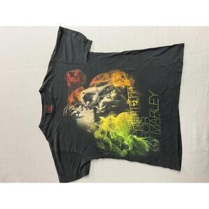 Faded Bob Marley T-shirt Zion Roostwear Smoking Lion - M